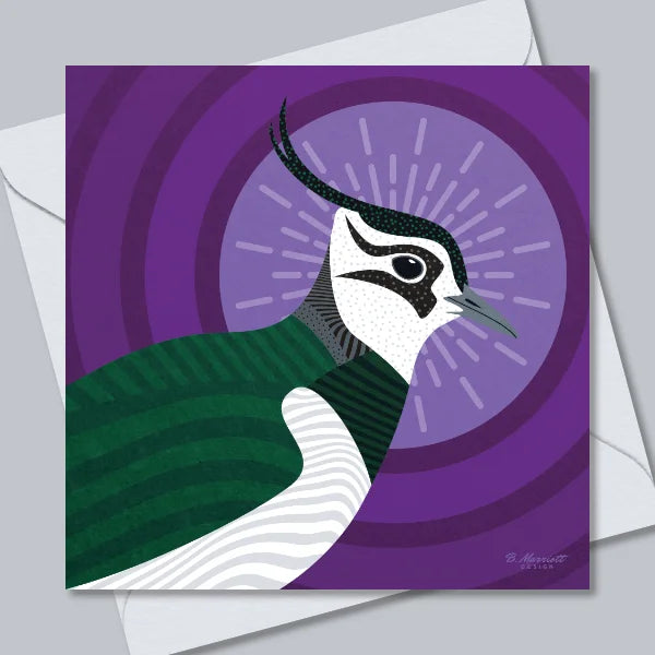 Lapwing Portrait Greetings Card