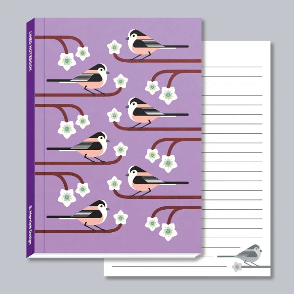 Long-Tailed Tits On Blossom A6 Pocket Notebook