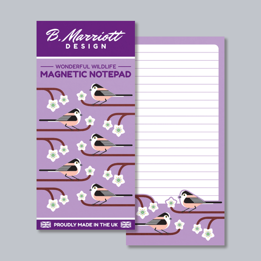 Long-Tailed Tits On Blossom Magnetic Notepad