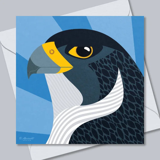 Peregrine Falcon Portrait Greetings Card