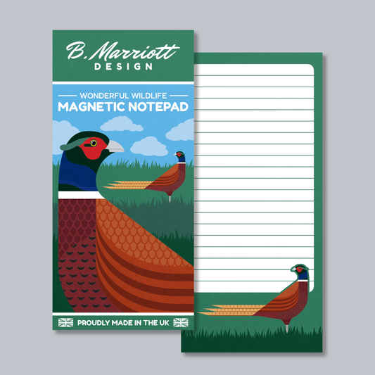 Pheasants In A Field Magnetic Notepad
