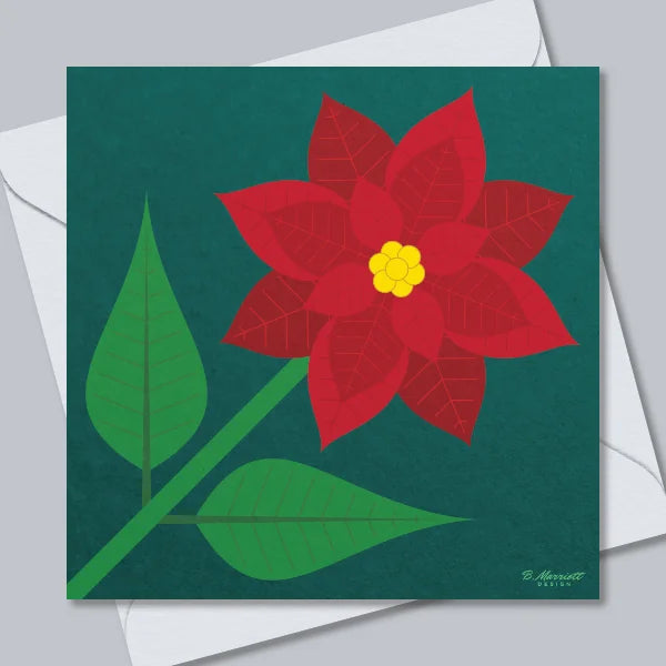 Poinsettia Greetings Card