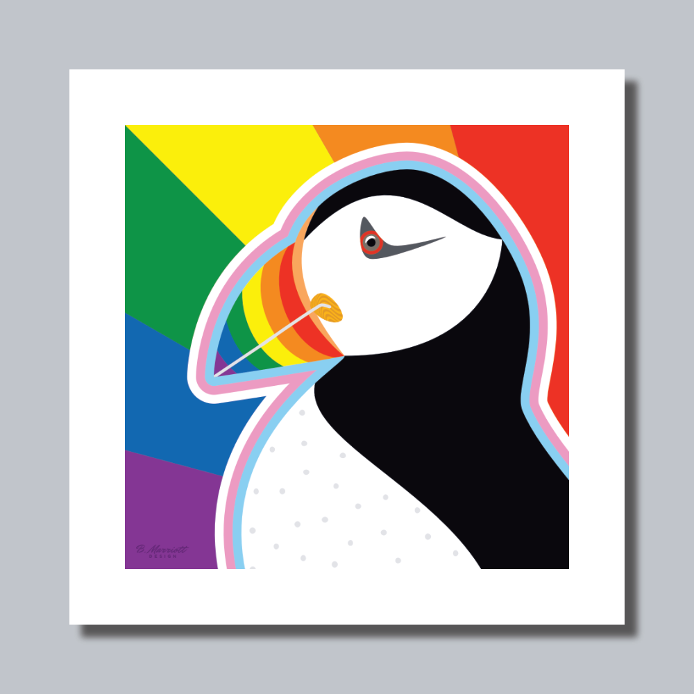 Pride Puffin Art Print