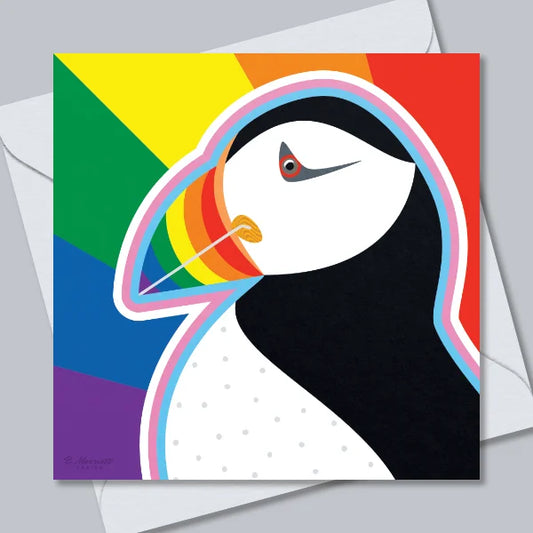 Pride Puffin Greetings Card