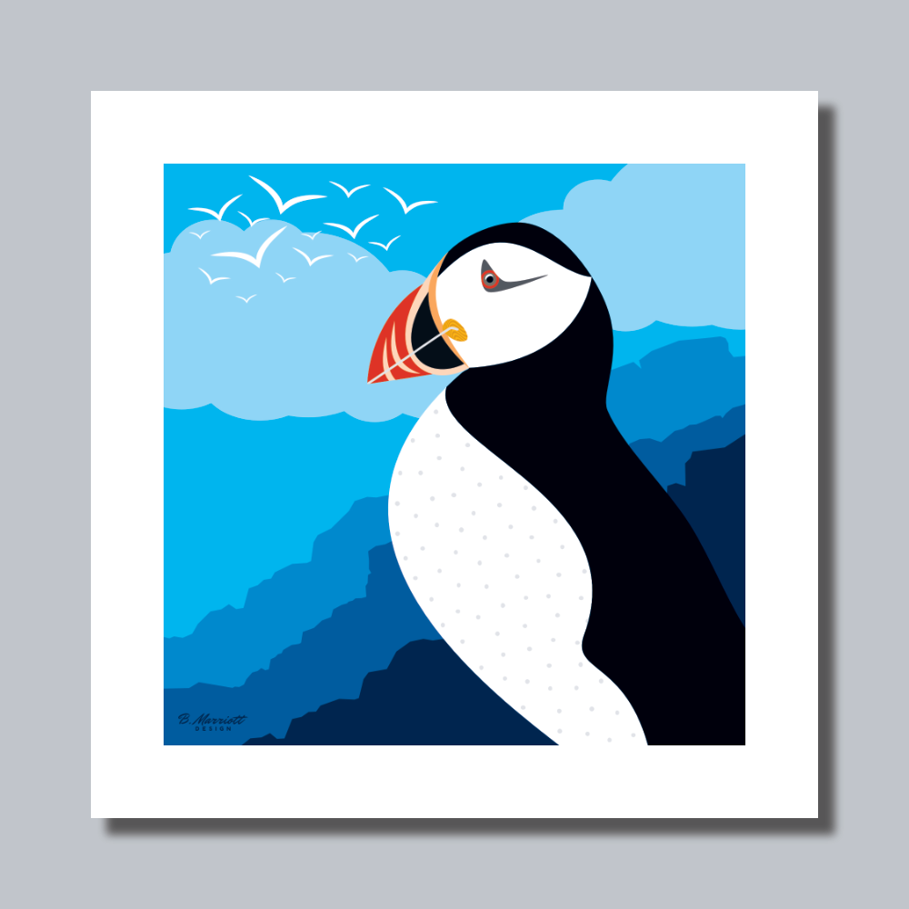 Puffin On The Cliffs Art Print