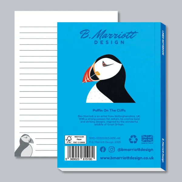 Puffin On The Cliffs A6 Pocket Notebook