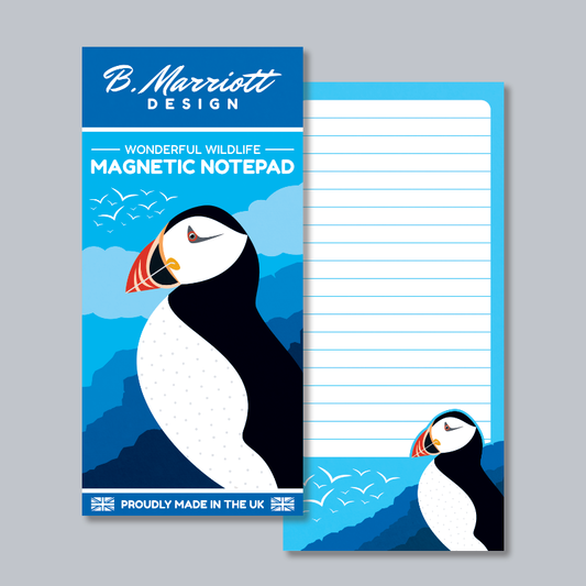 Puffin On The Cliffs Magnetic Notepad