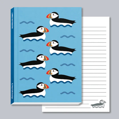 Puffins On The Waves A6 Pocket Notebook