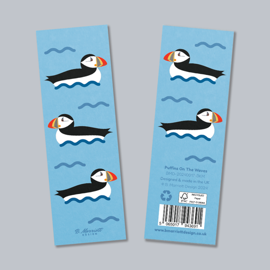 Puffins On The Waves Bookmark