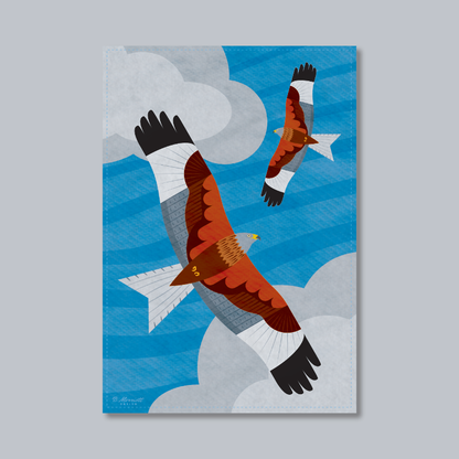 Red Kites In Flight Tea Towel