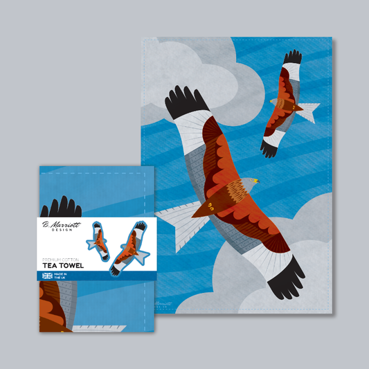 Red Kites In Flight Tea Towel