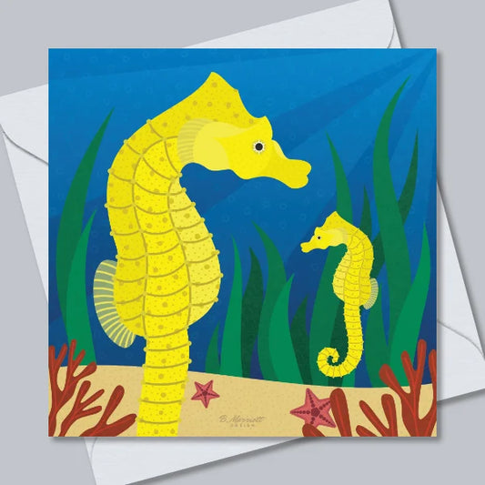 Seahorses & Seaweed Greetings Card