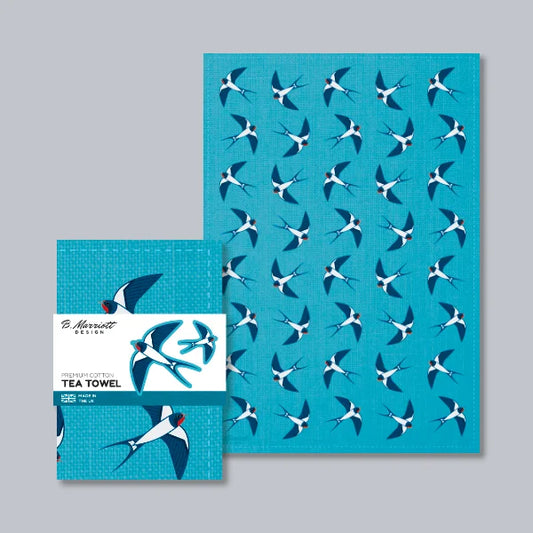 Swallows In The Sky Tea Towel