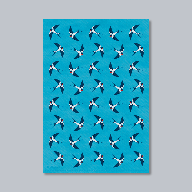 Swallows In The Sky Tea Towel
