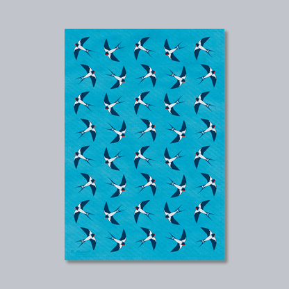 Swallows In The Sky Tea Towel