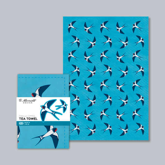 Swallows In The Sky Tea Towel