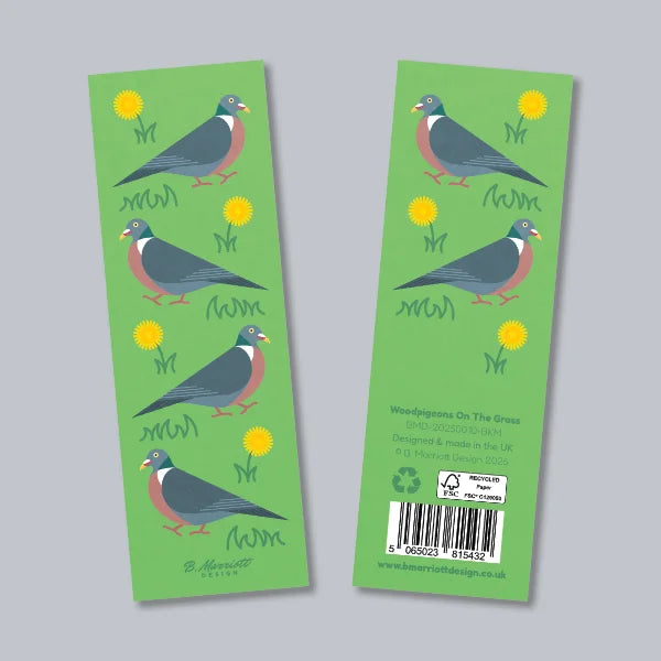 Woodpigeons On The Grass Bookmark