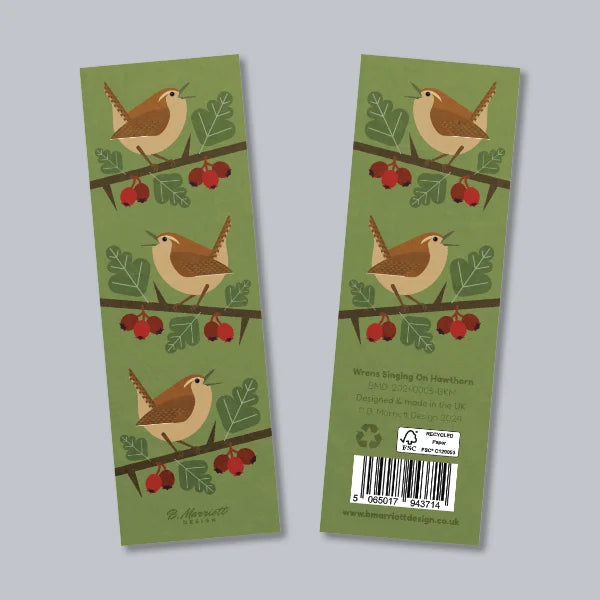 Wrens Singing On Hawthorn Bookmark